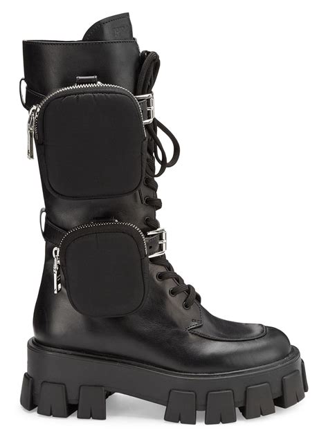 prada leather combat boots women|Prada combat boots sale.